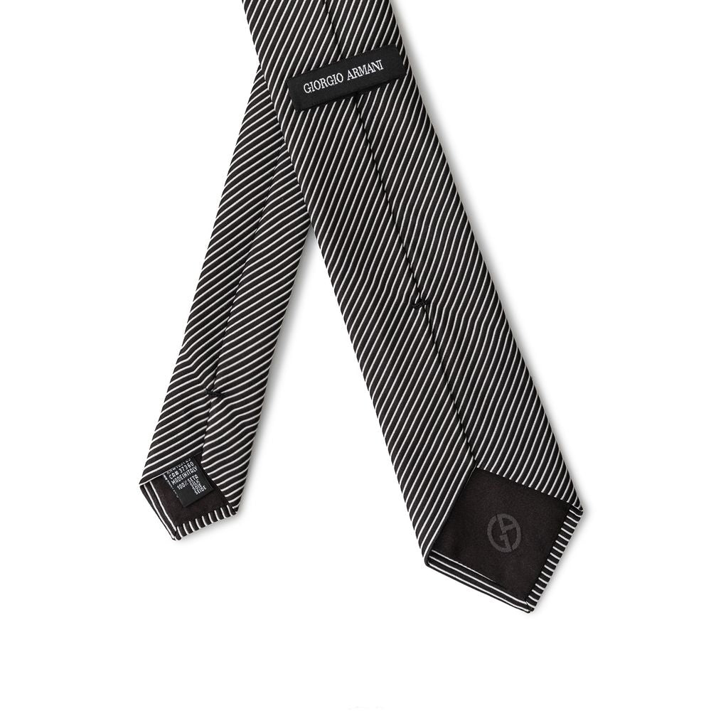 Giorgio Armani Black Silk Tie for Timeless Elegance