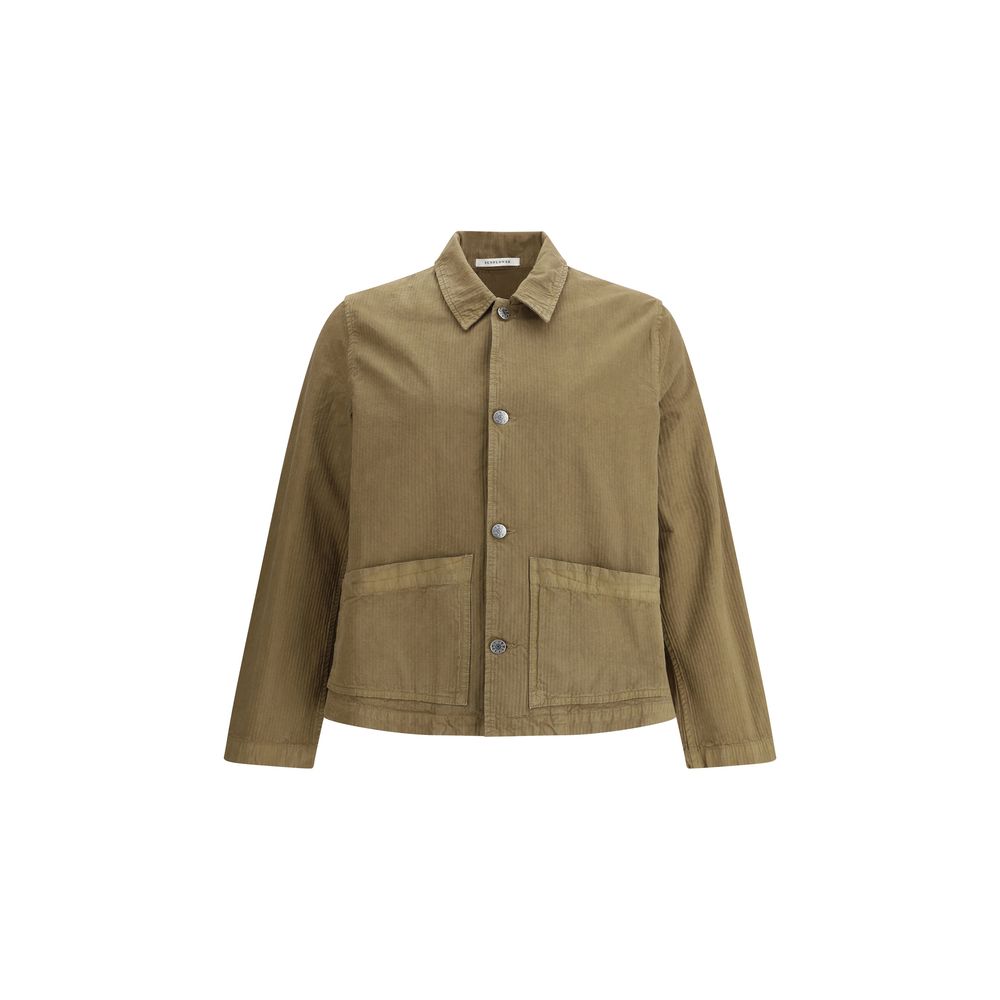 Sunflower Red Cotton Worker Jacket - Timeless Elegance Redefined