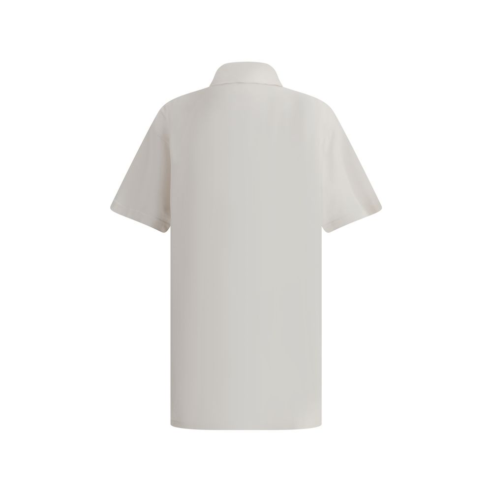Balenciaga White Cotton Polo Shirt in Refined Elegance