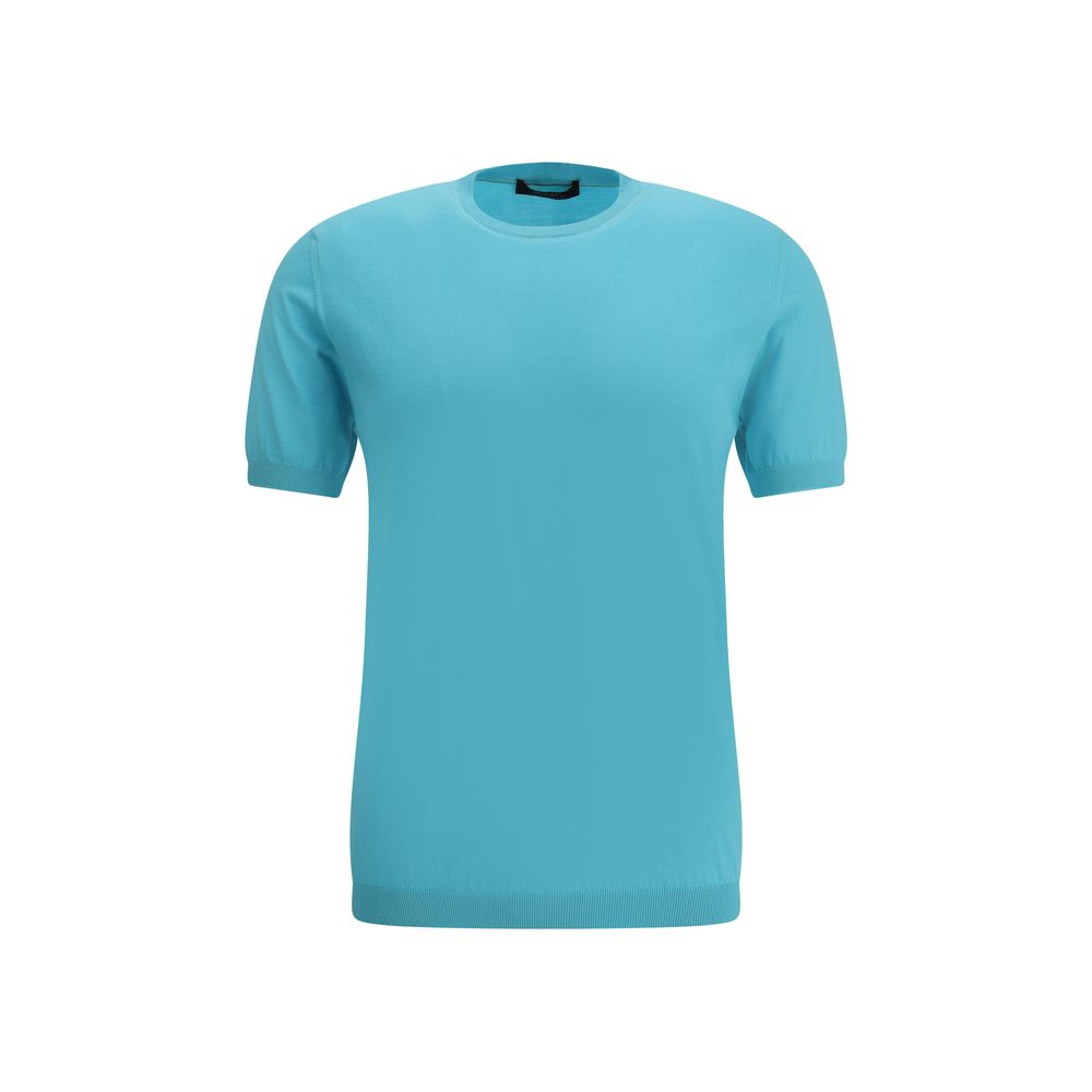 MooRER Grey Cotton Blend Knit T-shirt