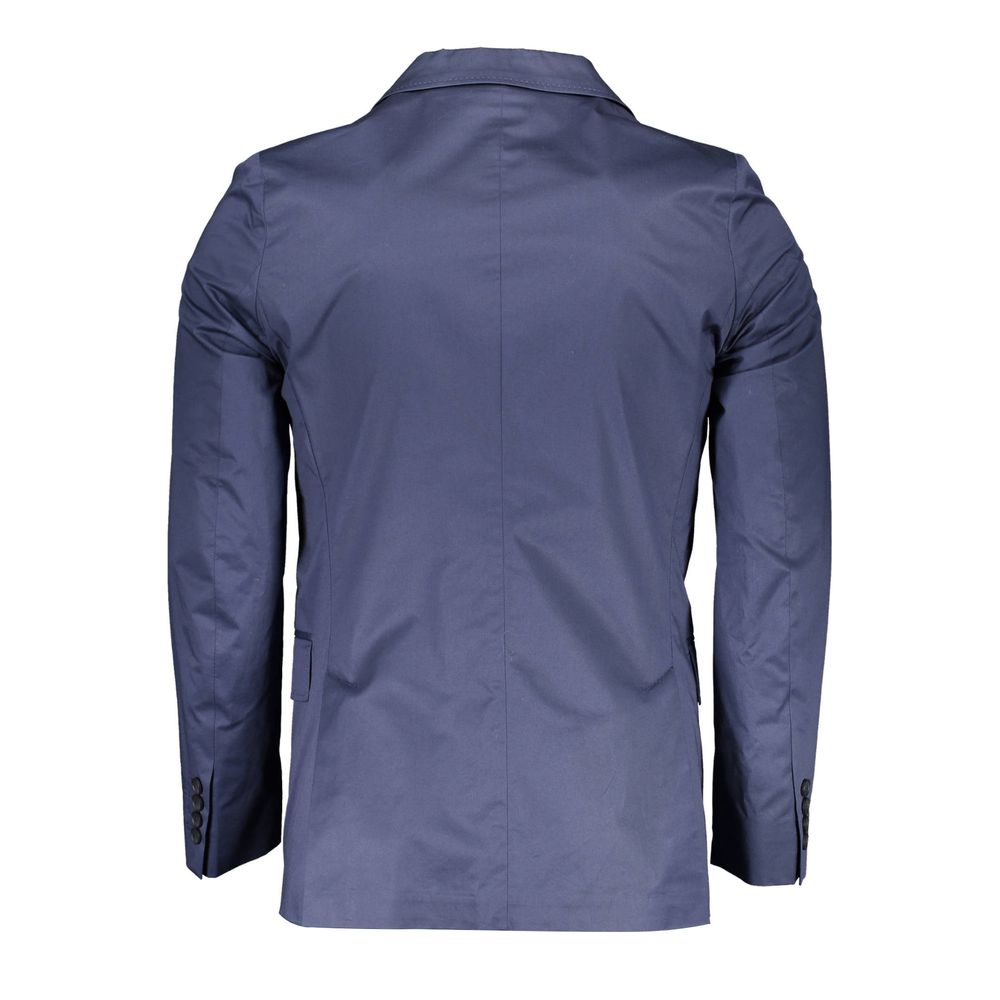 Gant Blue Cotton Jacket for Timeless Sophistication