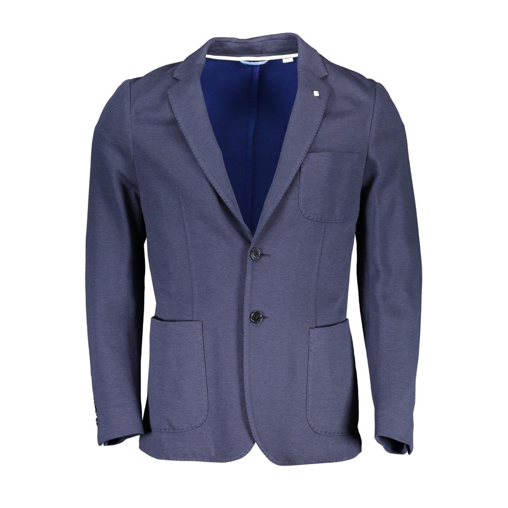 Gant Blue Cotton Jacket for Timeless Elegance