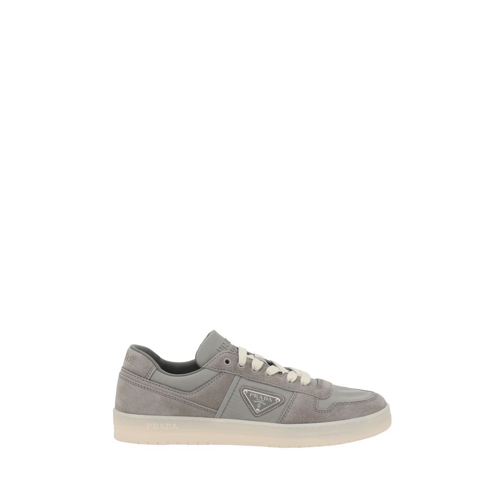Prada Grey Suede Leather Sneakers for Timeless Elegance