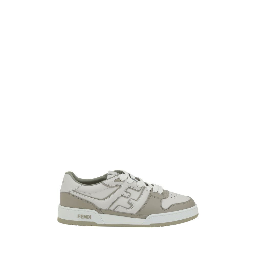 Fendi White Leather Match Sneakers: Luxury Minimalist Urban Footwear