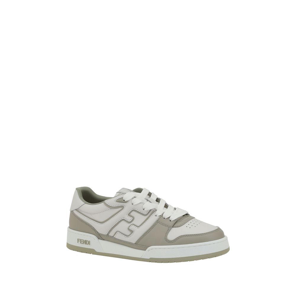 Fendi White Leather Match Sneakers: Luxury Minimalist Urban Footwear