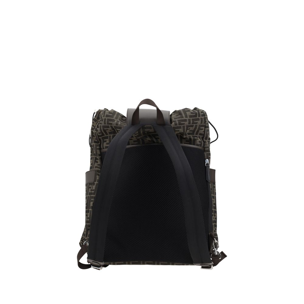 Fendi Beige Jacquard Canvas FF Pattern Backpack