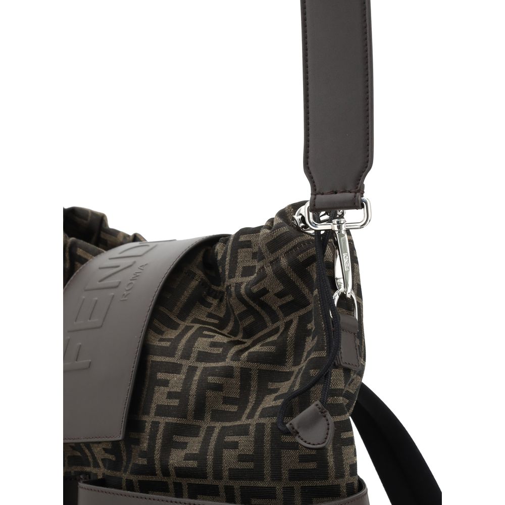 Fendi Beige Jacquard Canvas FF Pattern Backpack
