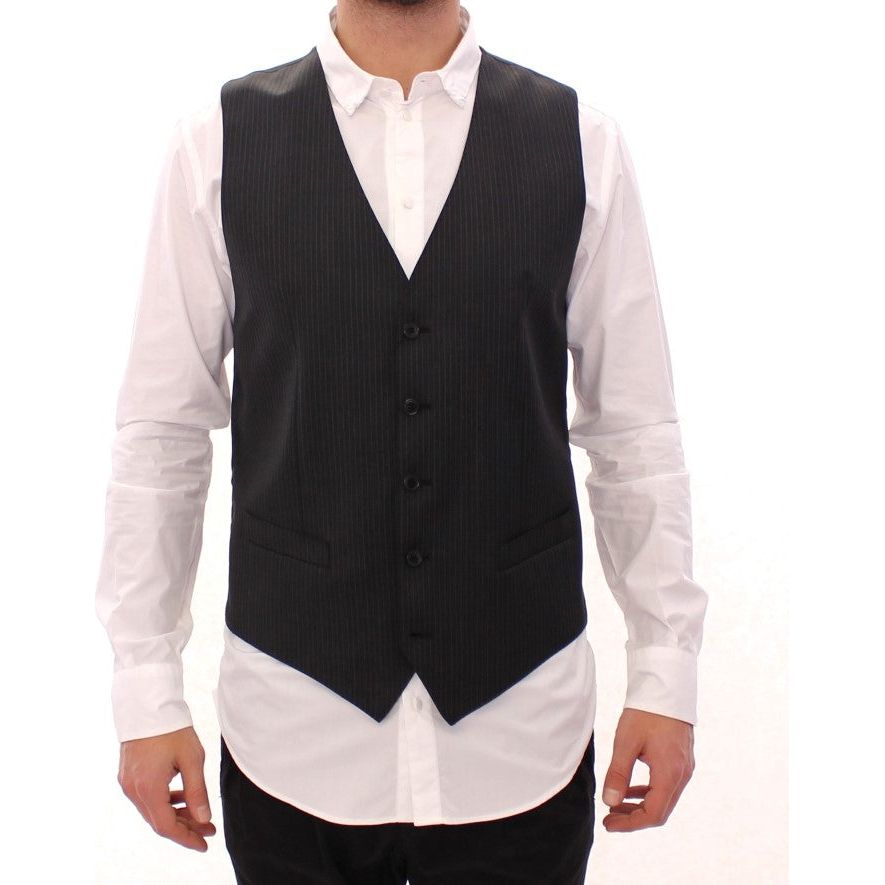 Dolce & Gabbana Gray Wool Dress Vest - Luxe Style