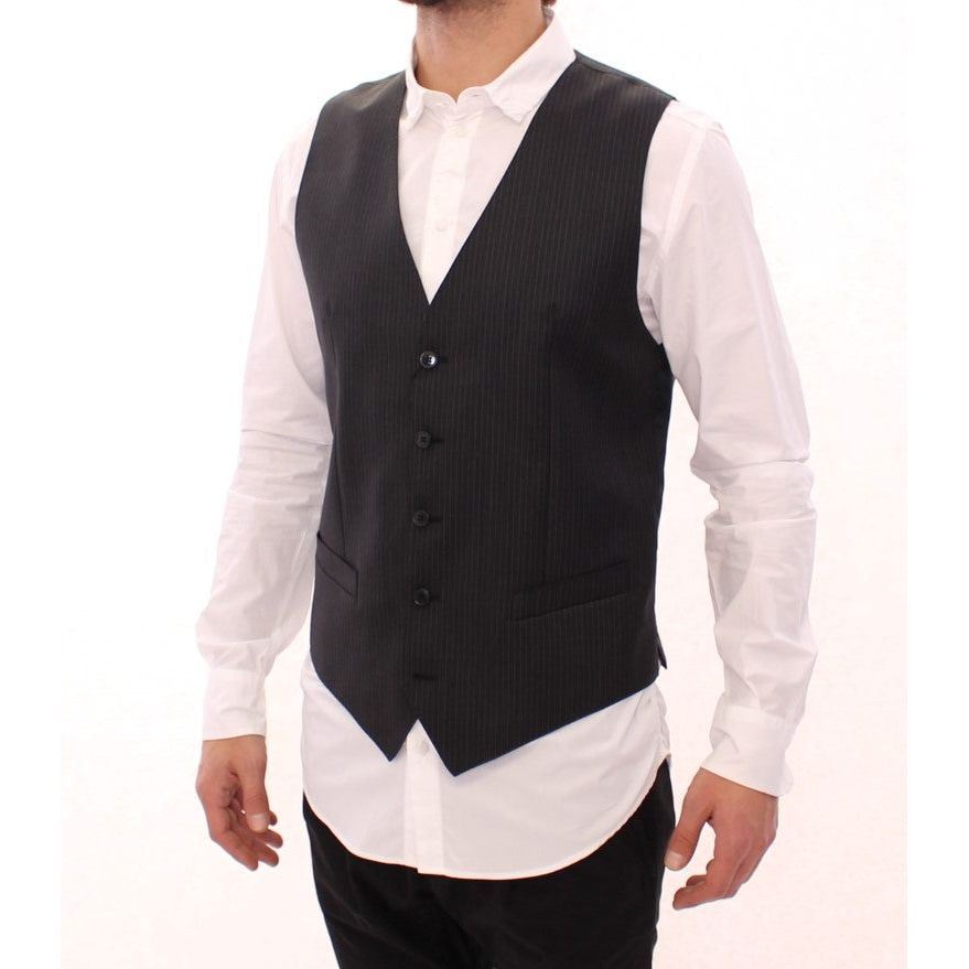 Dolce & Gabbana Gray Wool Dress Vest - Luxe Style