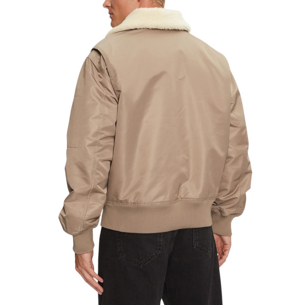 Calvin Klein Jeans Beige Riciclata Jacket for Elevated Style
