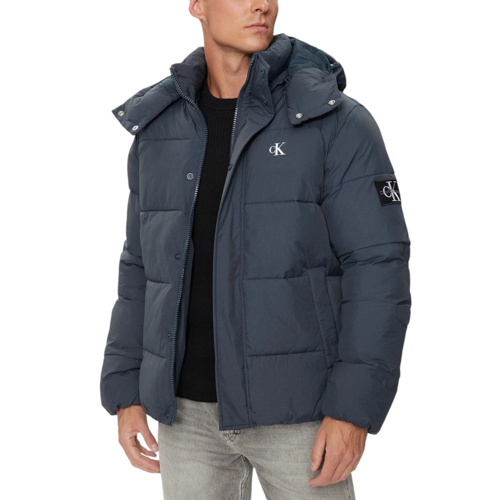 Calvin Klein Blue Cotton Jacket for Elevated Style
