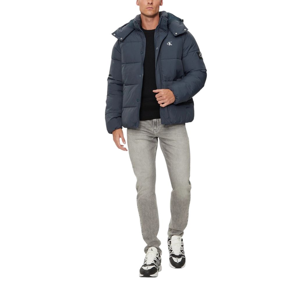 Calvin Klein Blue Cotton Jacket for Elevated Style