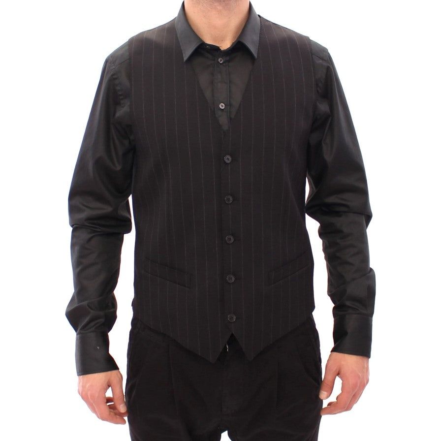 Dolce & Gabbana Black Wool Dress Vest