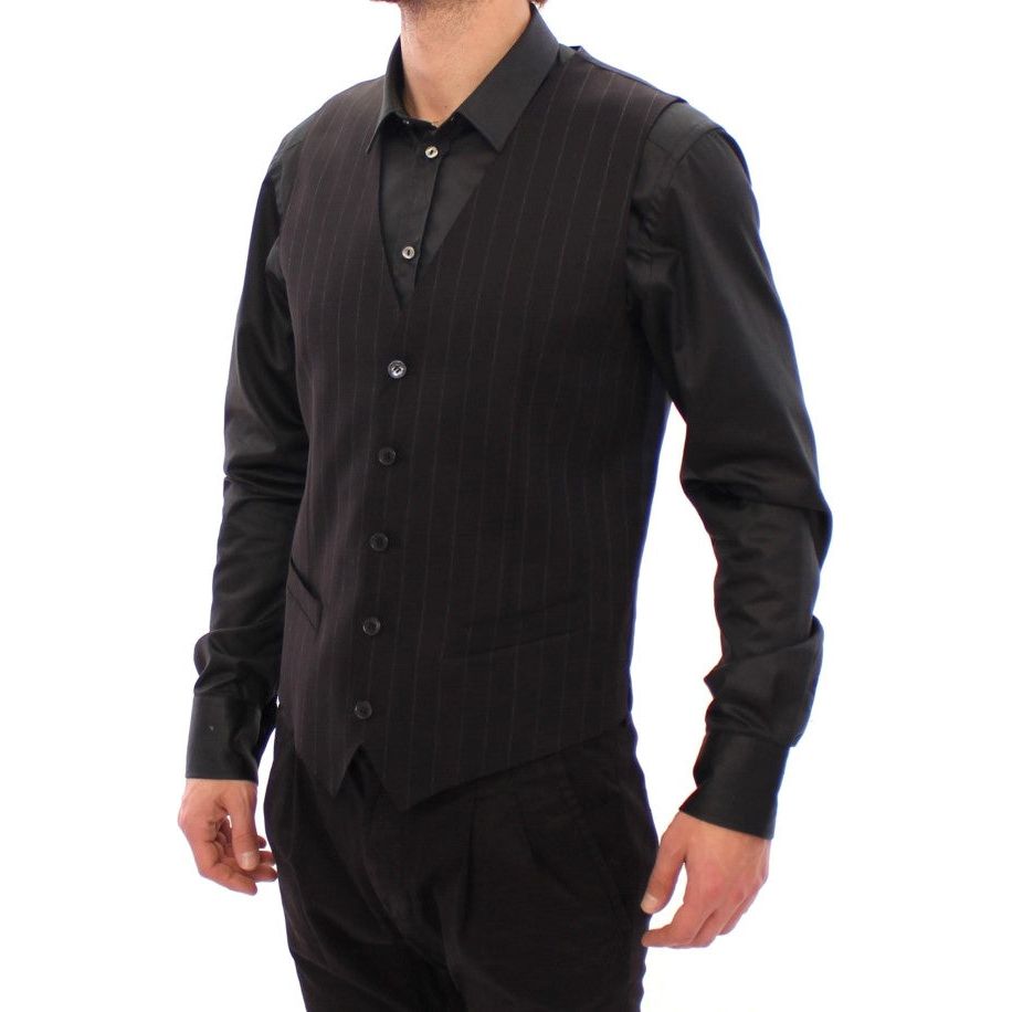 Dolce & Gabbana Black Wool Dress Vest