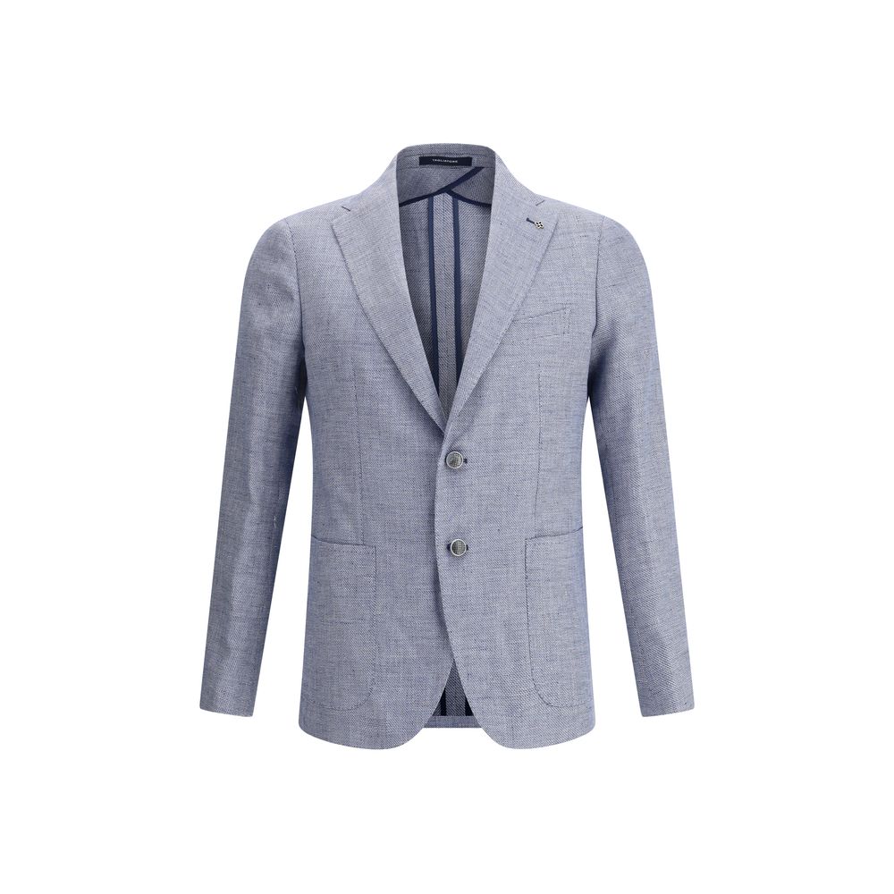 Tagliatore Grey Linen Blazer Jacket for Timeless Elegance