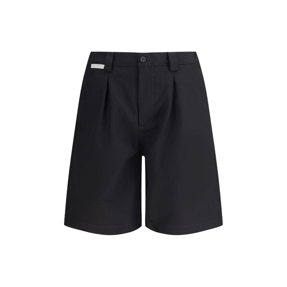 GR10K Black Cotton Replicated Shorts for Elevated Casual Style