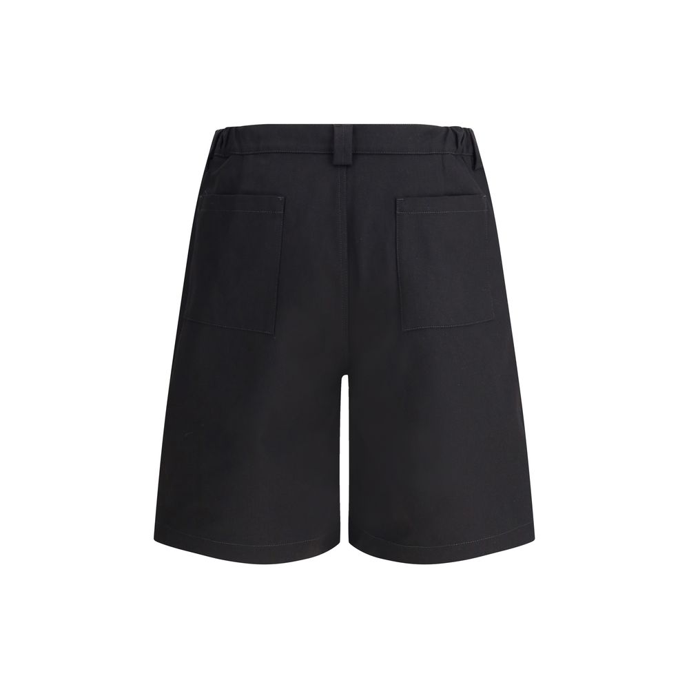 GR10K Black Cotton Replicated Shorts for Elevated Casual Style