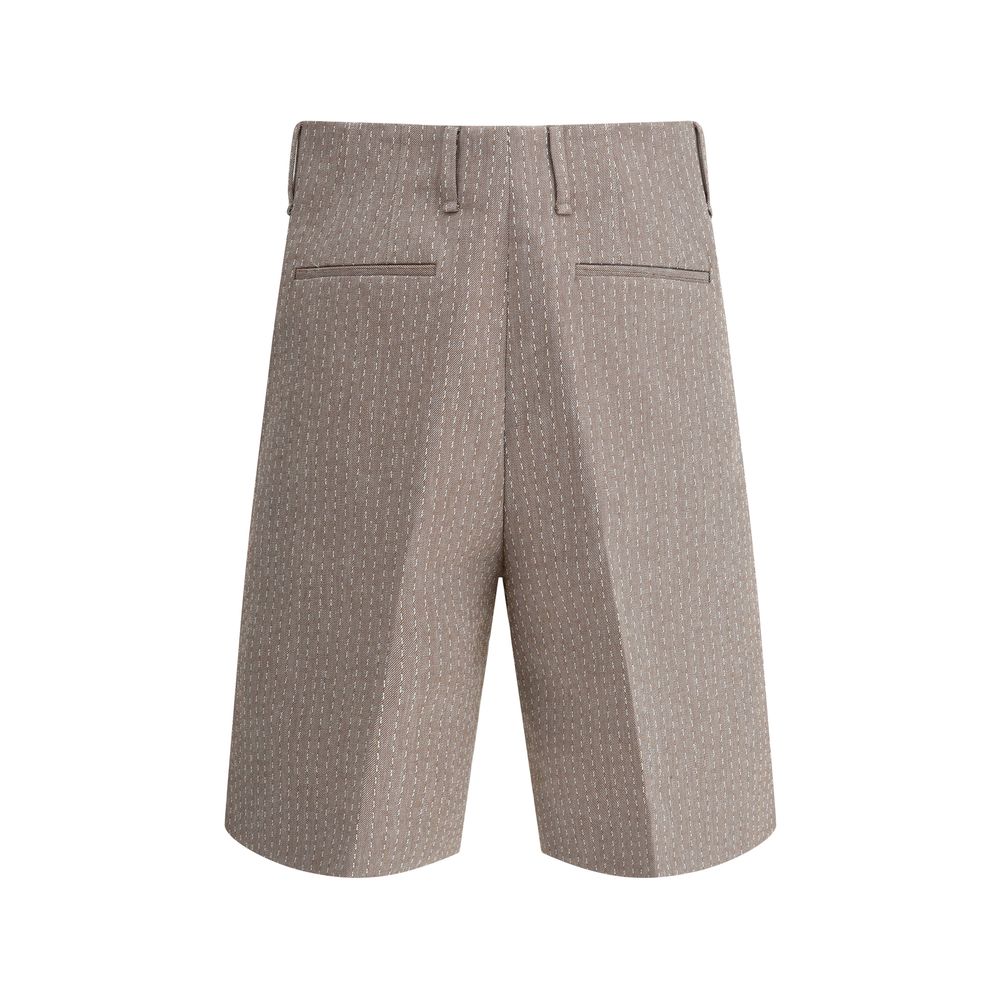 Fendi Navy Cotton Pinstriped Shorts: Timeless Elegance Redefined