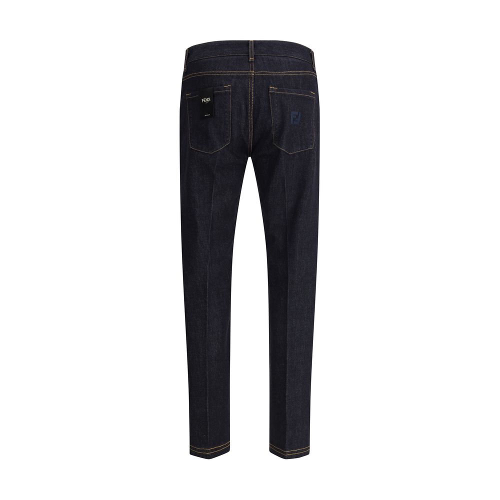 Fendi Blue Denim Straight Jeans: Effortless Luxury and Timeless Style