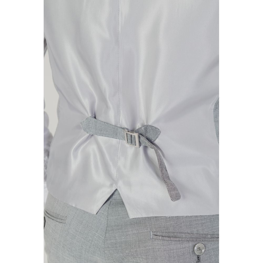 Antony Morato Gray Wool Tailored Vest for Elevated Style