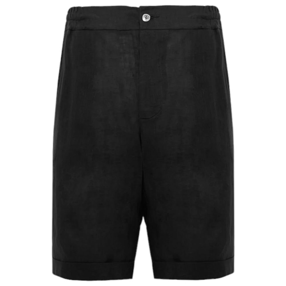 Alpha Studio Black Linen Short for Elevated Summer Style