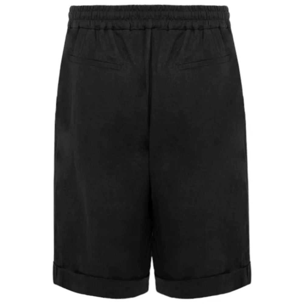 Alpha Studio Black Linen Short for Elevated Summer Style