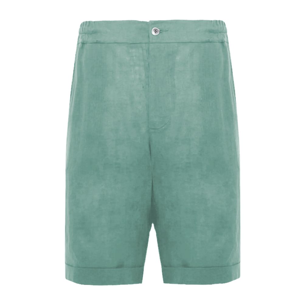 Alpha Studio Green Linen Short - Effortless Luxury Essential