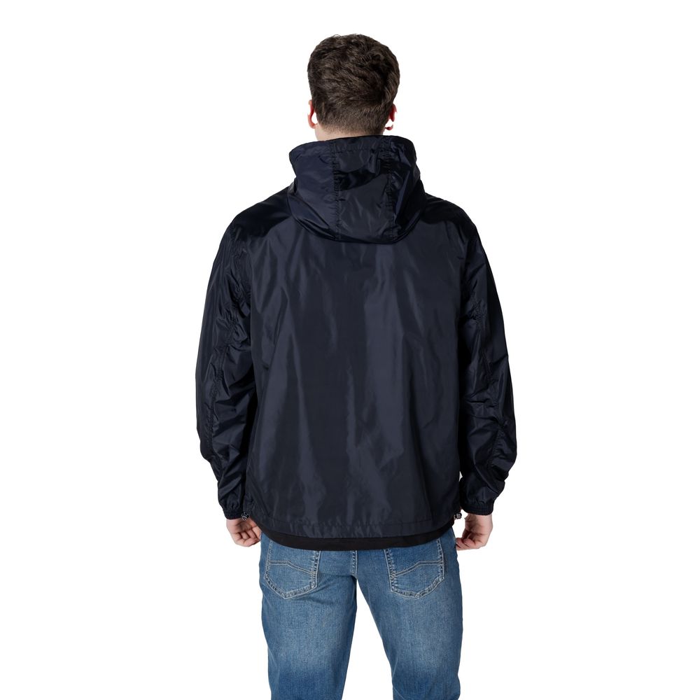 Armani Exchange Blue Cotton Jacket for Contemporary Luxury