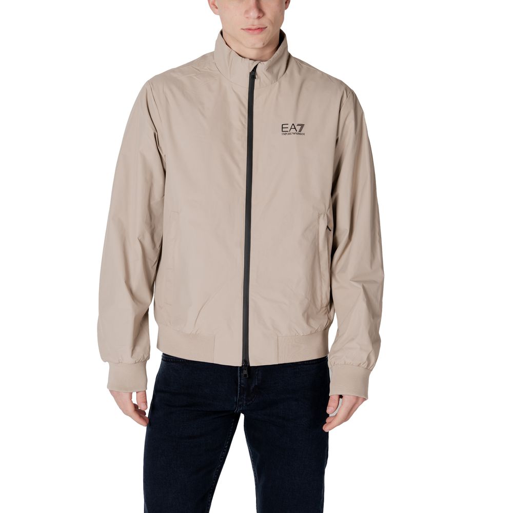EA7 Emporio Armani Beige Cotton Jacket for Elevated Style