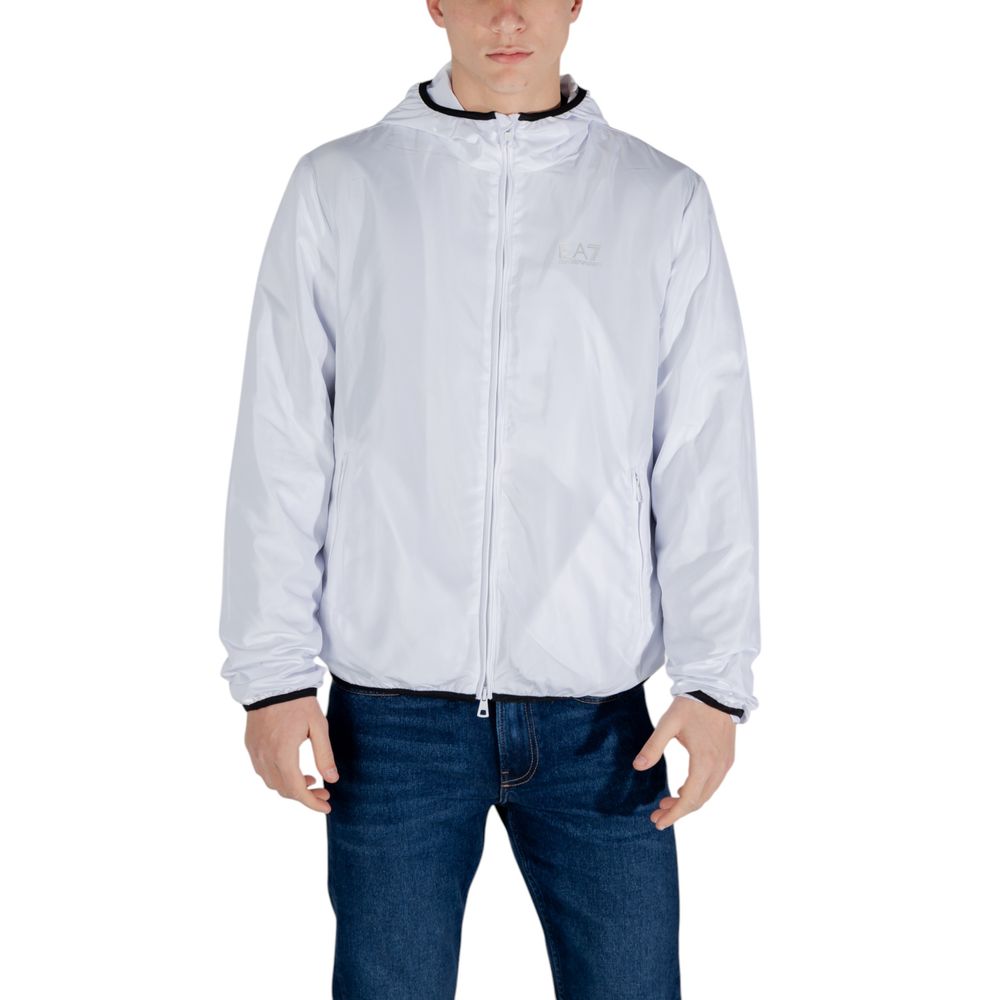 EA7 Emporio Armani White Cotton Jacket for Refined Style