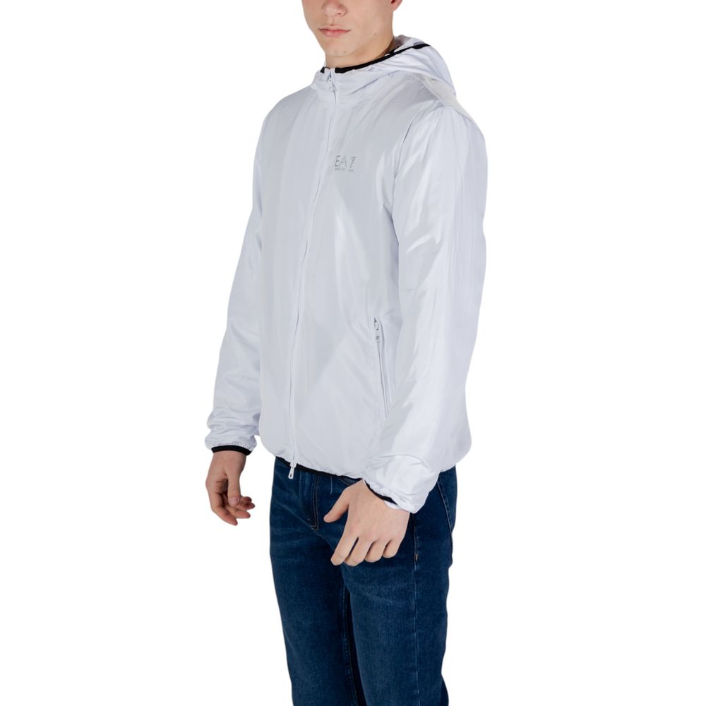 EA7 Emporio Armani White Cotton Jacket for Refined Style