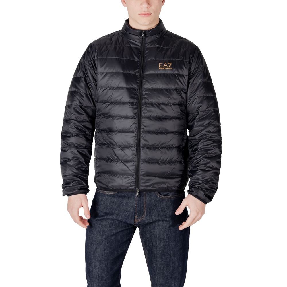 EA7 Emporio Armani Black Fabric Jacket for Elevated Style
