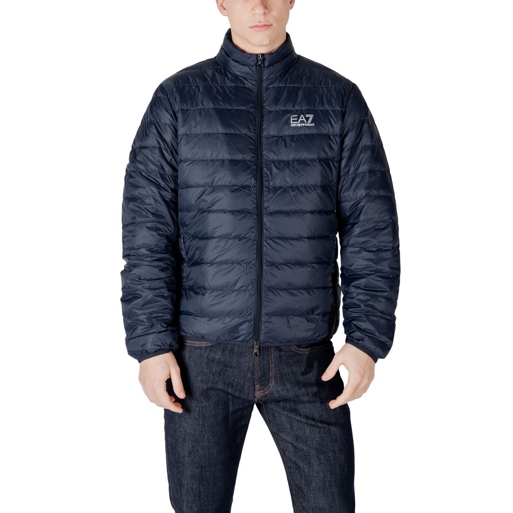 EA7 Emporio Armani Blue Cotton Jacket for Modern Elegance