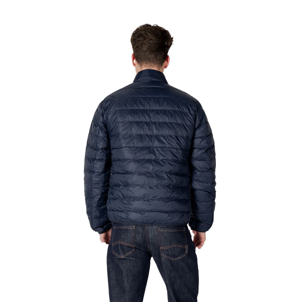 EA7 Emporio Armani Blue Cotton Jacket for Modern Elegance