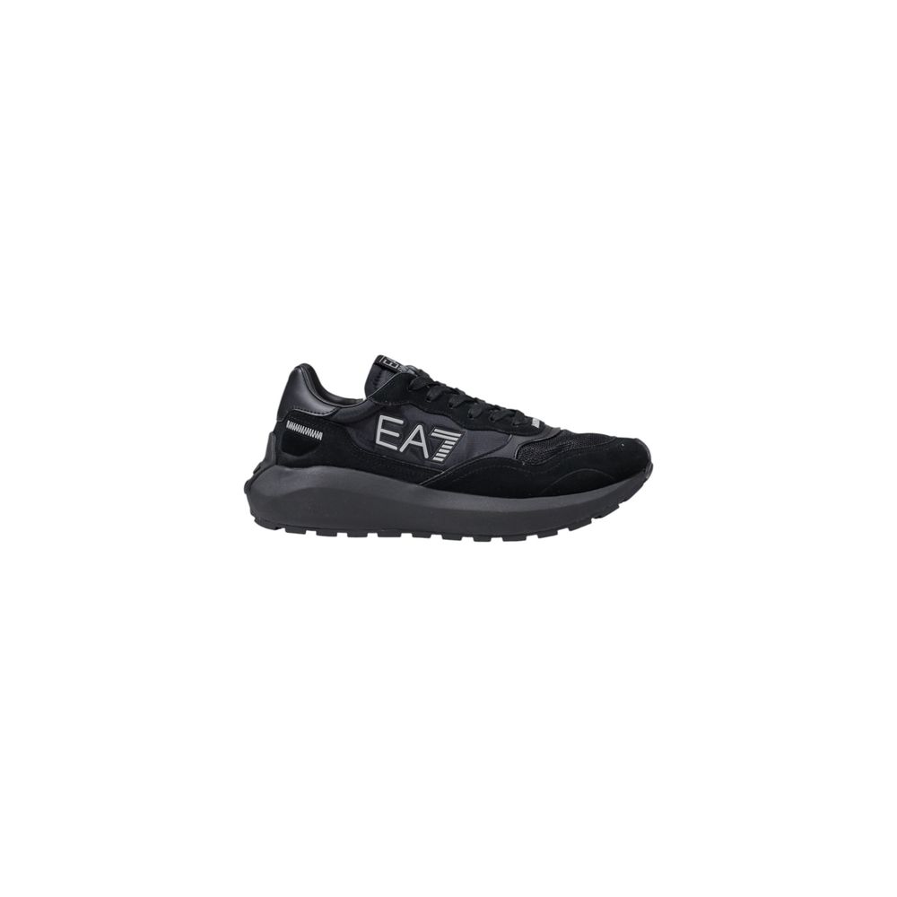 EA7 Emporio Armani Black Leather Sneaker for Luxurious Style