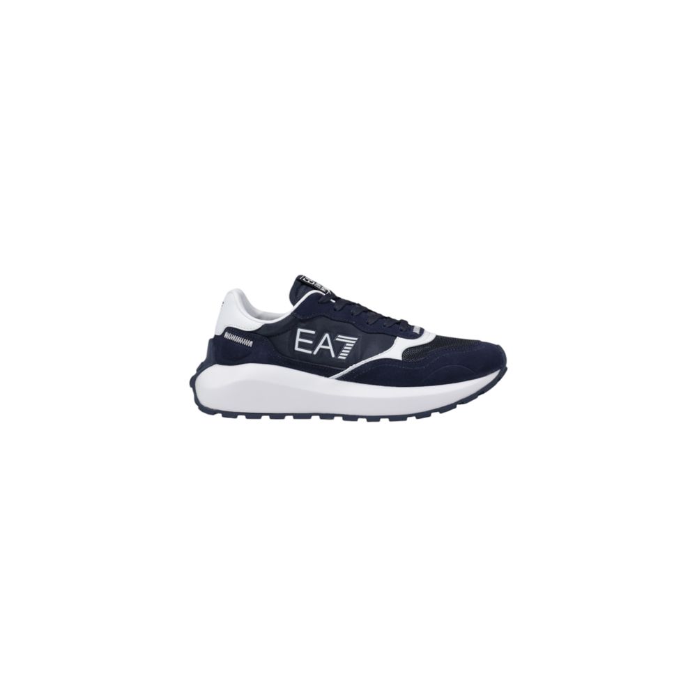 EA7 Emporio Armani Blue Leather Sneaker with Luxe Design