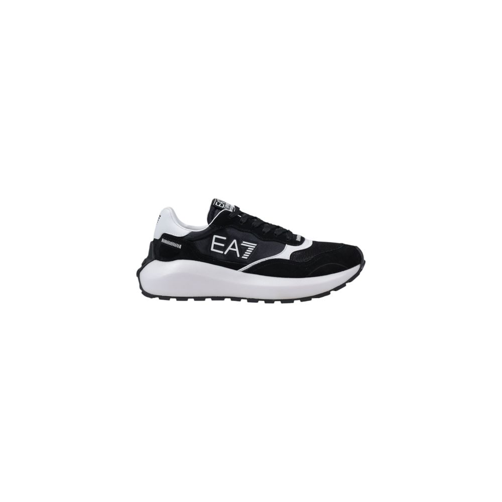 EA7 Emporio Armani Black Leather Sneaker Elegance