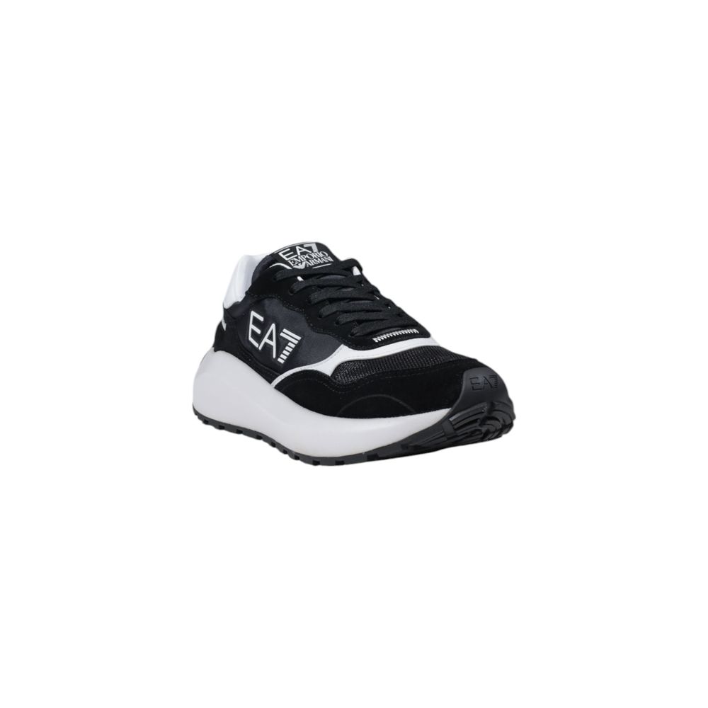 EA7 Emporio Armani Black Leather Sneaker Elegance