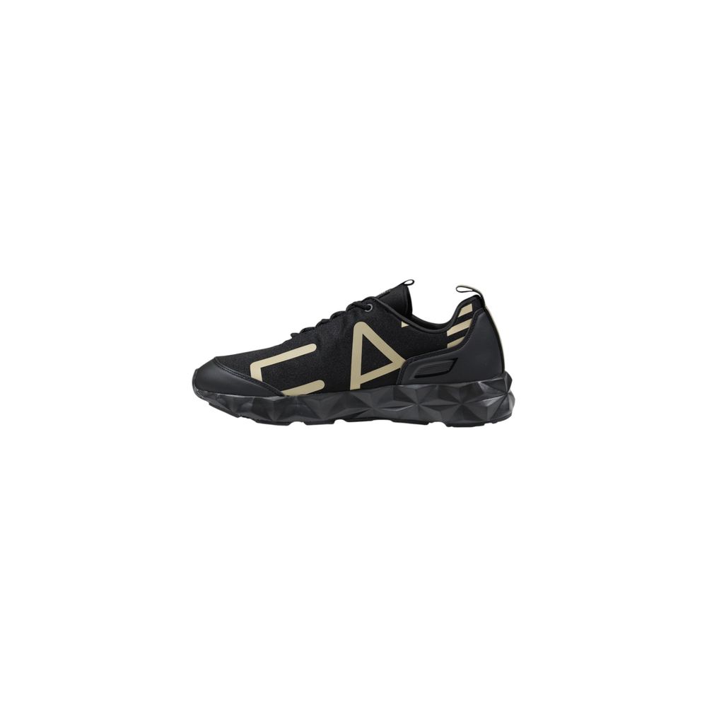 EA7 Emporio Armani Black Leather Sneaker for Luxury Athleisure