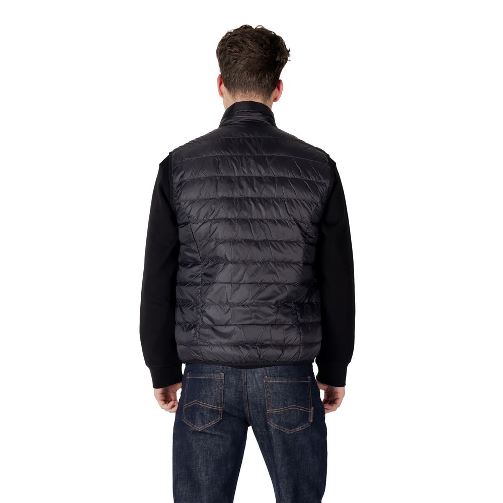 EA7 Emporio Armani Black Nylon Jacket for Effortless Elegance