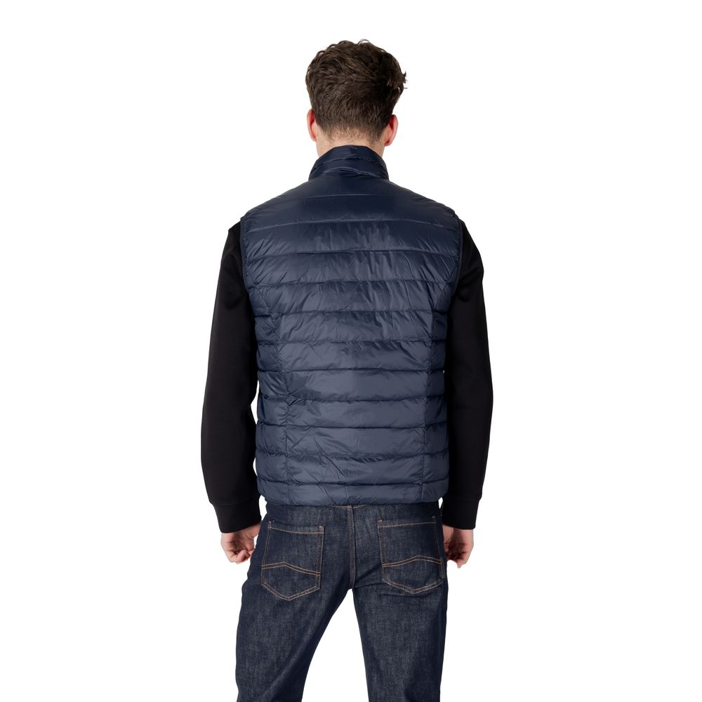 EA7 Emporio Armani Blue Nylon Jacket for Modern Elegance