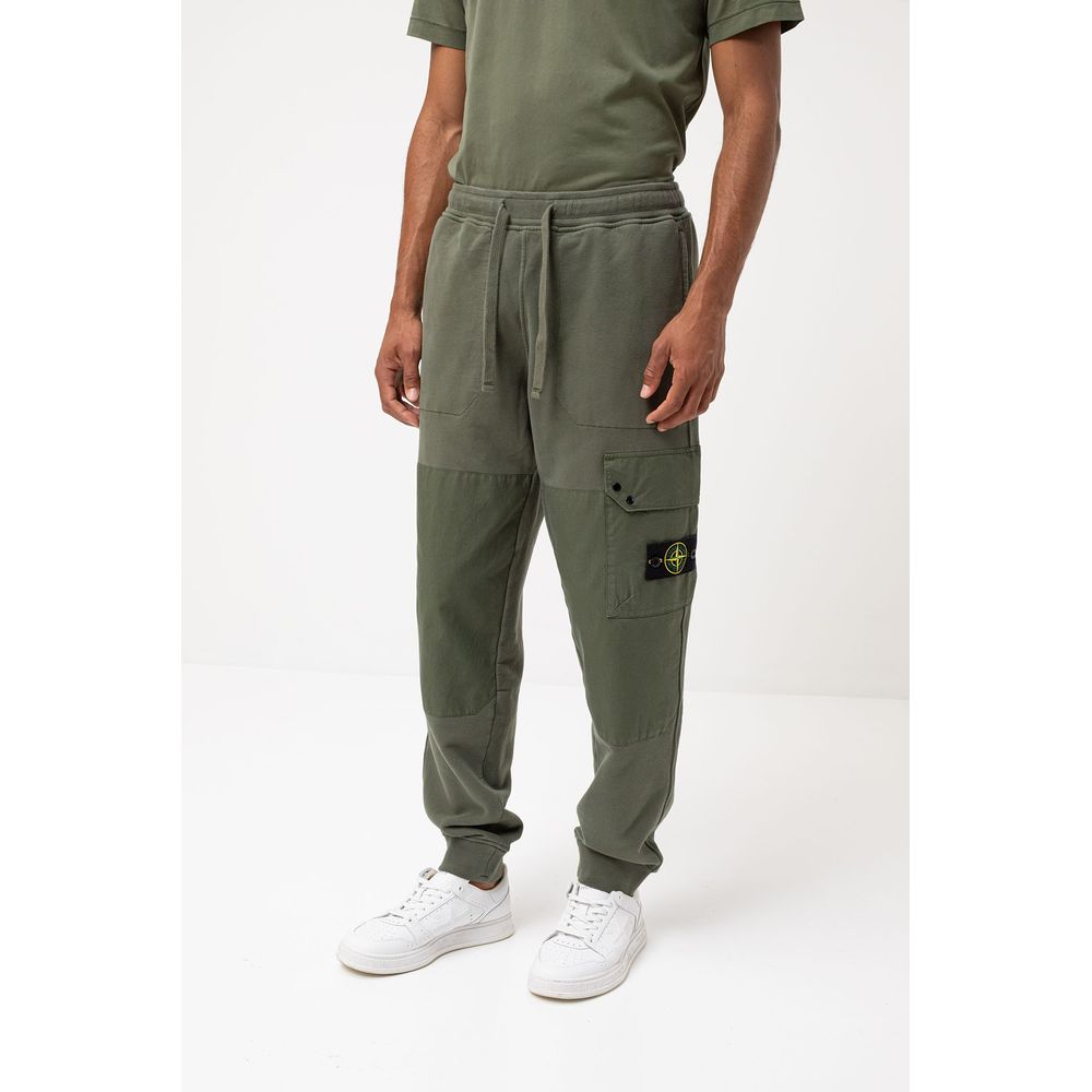 Stone Island Green Cotton Tracksuit Trouser for Luxury Style