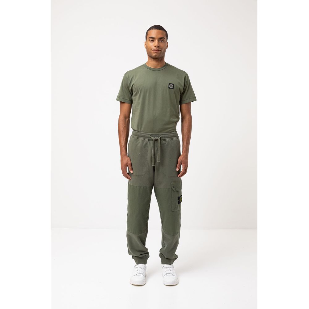 Stone Island Green Cotton Tracksuit Trouser for Luxury Style
