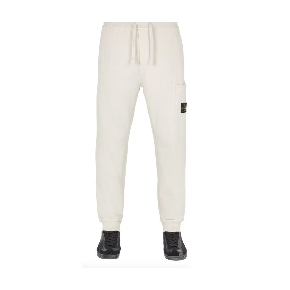 Stone Island Beige Cotton Track Pant for Effortless Style