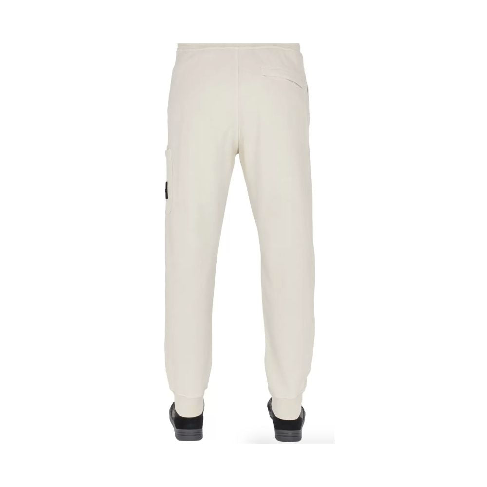 Stone Island Beige Cotton Track Pant for Effortless Style