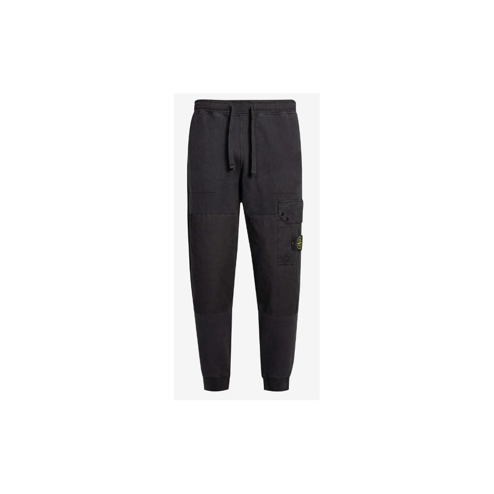 Stone Island Black Cotton Tracksuit Trouser for Effortless Style