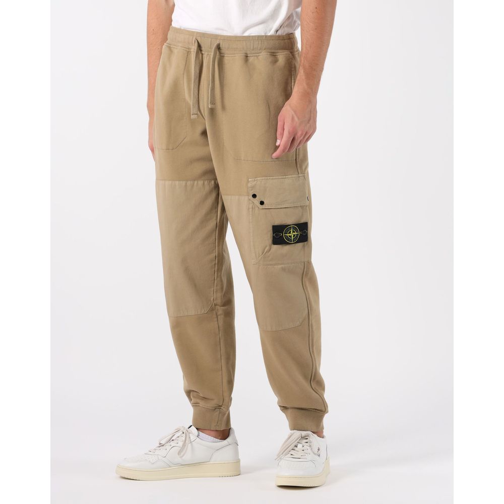 Stone Island Beige Cotton Cargo Trouser for Elevated Style
