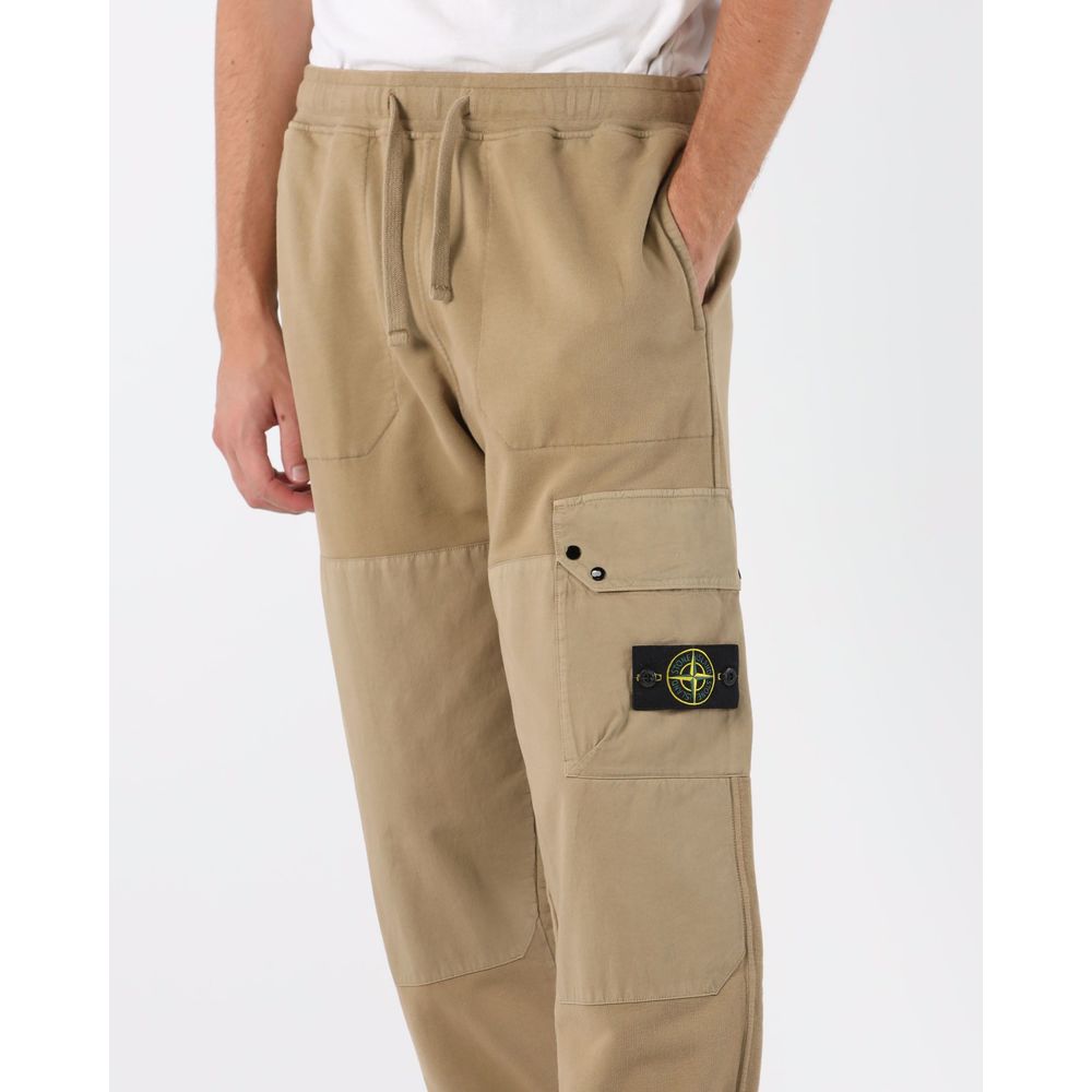 Stone Island Beige Cotton Cargo Trouser for Elevated Style