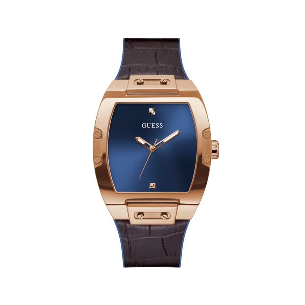 Guess Brown Silicone Watch - Sophisticated Timepiece Elegance