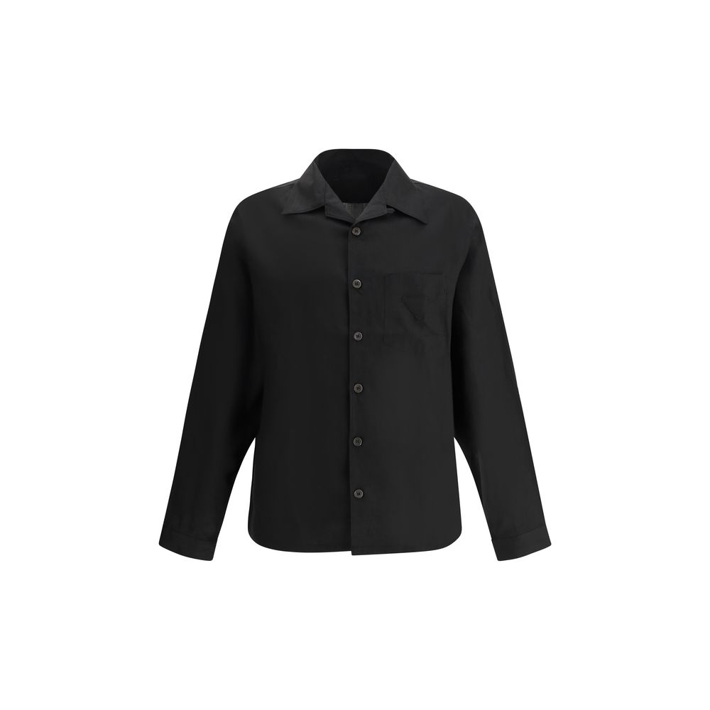 Prada Black Linen Shirt - Timeless Elegance Redefined
